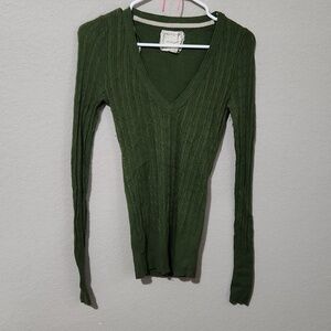 Kenji Sweater Womens Size L Green Angora Blend Hourglass Bodycon Ribbed